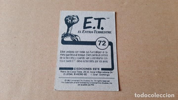 Coleccionismo cromos antiguos: E.T. El Extra-terrestre - ET - n&ordm; 72 - Ediciones Este - 1982 - Nunca Pegado - Foto 2