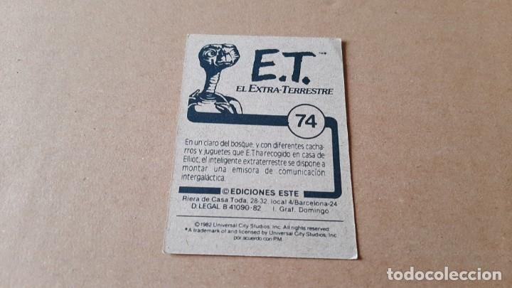 Coleccionismo cromos antiguos: E.T. El Extra-terrestre - ET - n&ordm; 75 - Ediciones Este - 1982 - Nunca Pegado - Foto 2