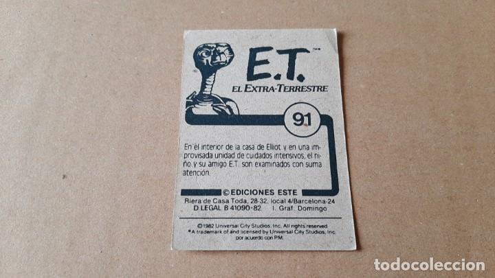 Coleccionismo cromos antiguos: E.T. El Extra-terrestre - ET - n&ordm; 91 - Ediciones Este - 1982 - Nunca Pegado - Foto 2