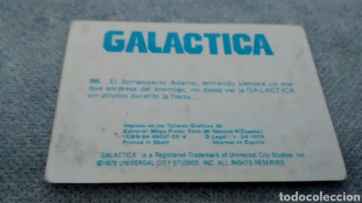 Coleccionismo cromos antiguos: GALACTICA, MAGA, CROMO 96 - Foto 2