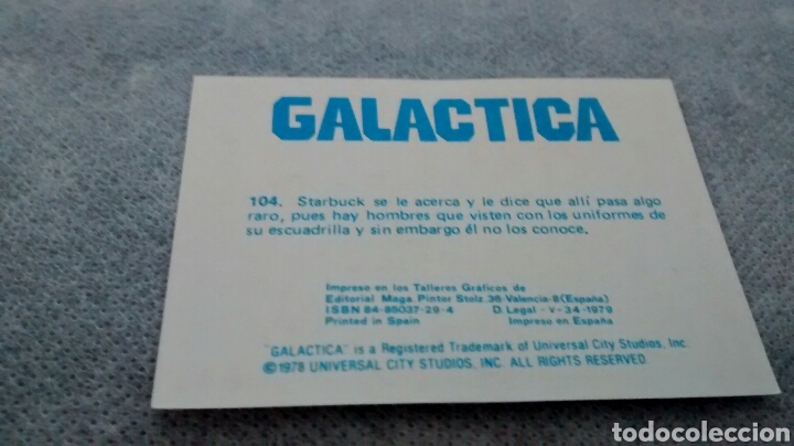 Coleccionismo cromos antiguos: GALACTICA, MAGA, CROMO 104(A2) - Foto 2