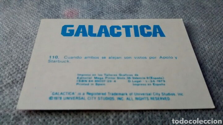 Coleccionismo cromos antiguos: GALACTICA, MAGA, CROMO 110 (A1) - Foto 2