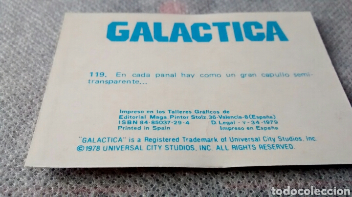 Coleccionismo cromos antiguos: GALACTICA, MAGA, CROMO 119 - Foto 2