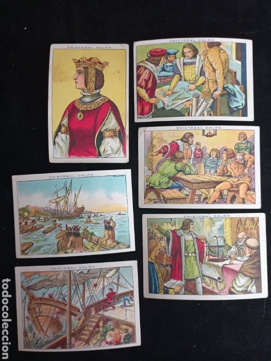 Coleccionismo Cromos antiguos: LOTE SEIS CROMOS CRISTOBAL COLON PERFECTO ESTADO