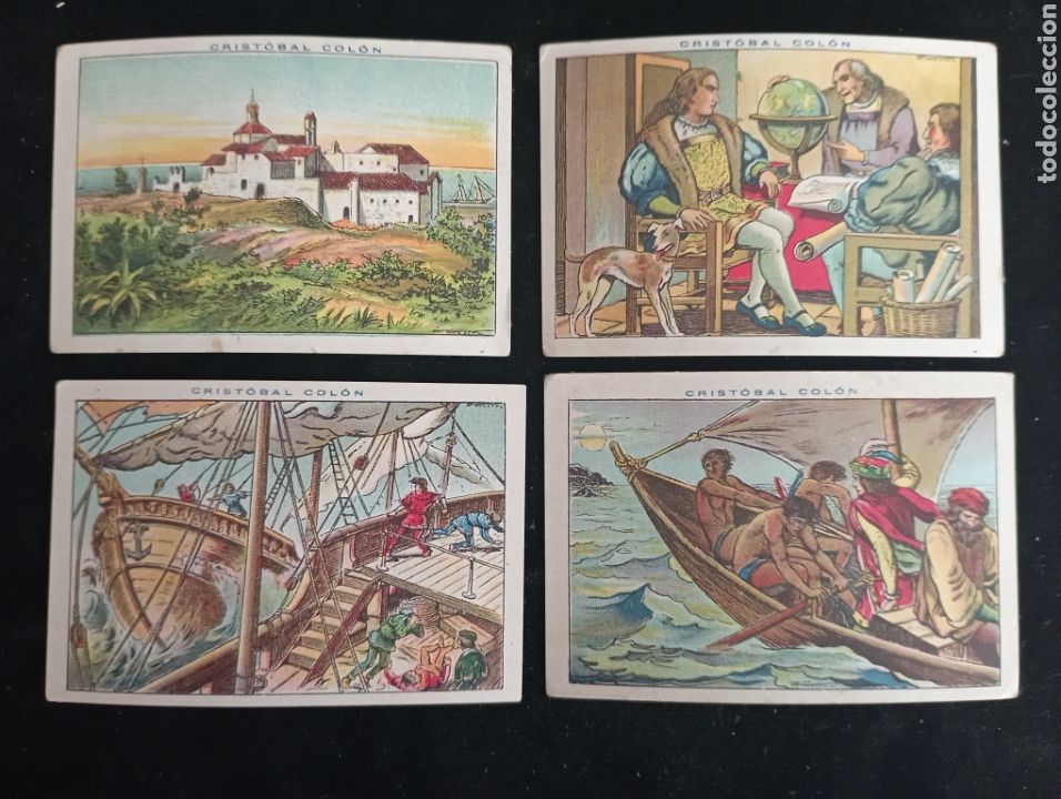 Coleccionismo Cromos antiguos: LOTE 4 CROMOS CRISTOBAL COLON ESTADO PERFECTO