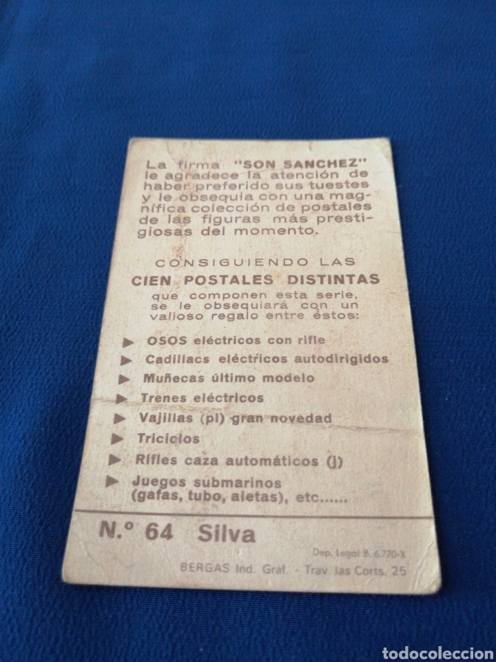 Coleccionismo cromos antiguos: SILVA NUMERO 64- PIPAS SON S&Aacute;NCHEZ - Foto 2