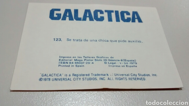 Coleccionismo cromos antiguos: GALACTICA, MAGA, CROMO 123 - Foto 2