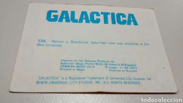 Coleccionismo cromos antiguos: GALACTICA, MAGA, CROMO 124 - Foto 2