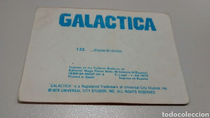 Coleccionismo cromos antiguos: GALACTICA, MAGA, CROMO 133 - Foto 2