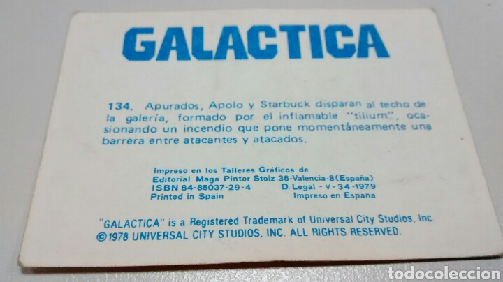 Coleccionismo cromos antiguos: GALACTICA, MAGA, CROMO 134 - Foto 2