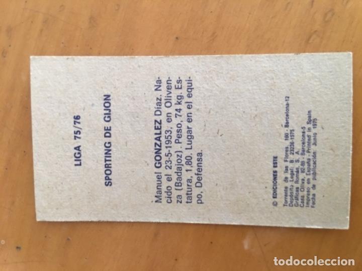 Coleccionismo cromos antiguos: Este 75-76 Gonzalez nunca pegado - Foto 2