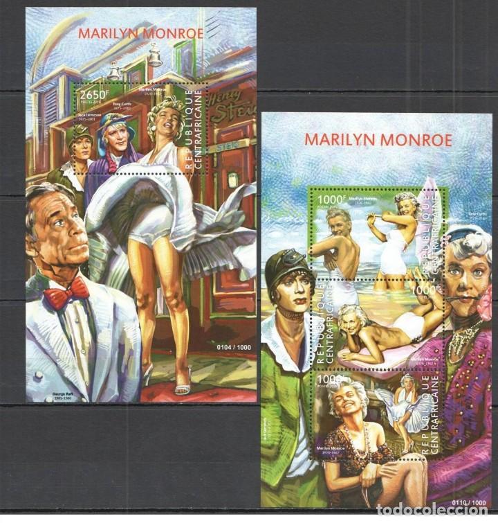 Coleccionismo cromos antiguos: Central Africa 2015 - Marilyn Monroe miniature set mnh**