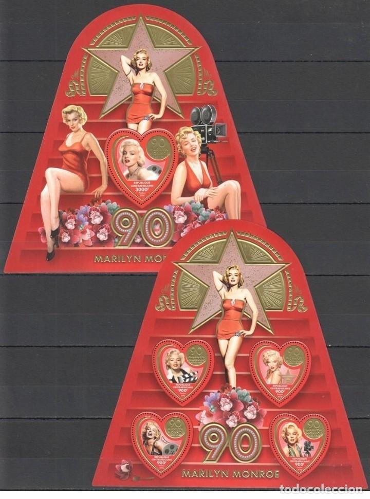 Coleccionismo cromos antiguos: Central Africa 2016 - Marilyn Monroe miniature set mnh**