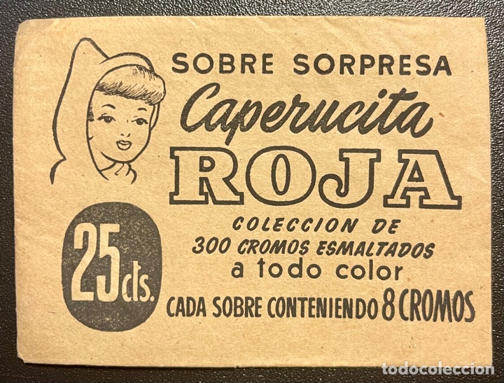 Coleccionismo cromos antiguos: SOBRE VACIO CAPERUCITA ROJA. SOBRE SORPRESA COLECCI&Oacute;N DE 300 CROMOS. BRUGUERA. PERFECTO ESTADO