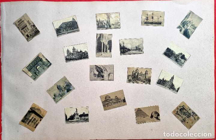 Collezionismo Figurine antiche: LOTE 62 CROMOS FOTOTIPIAS SIGLO XIX POSTALITAS VISTAS DE CIUDADES EN 4 LAMINAS ORIGINAL AT 1