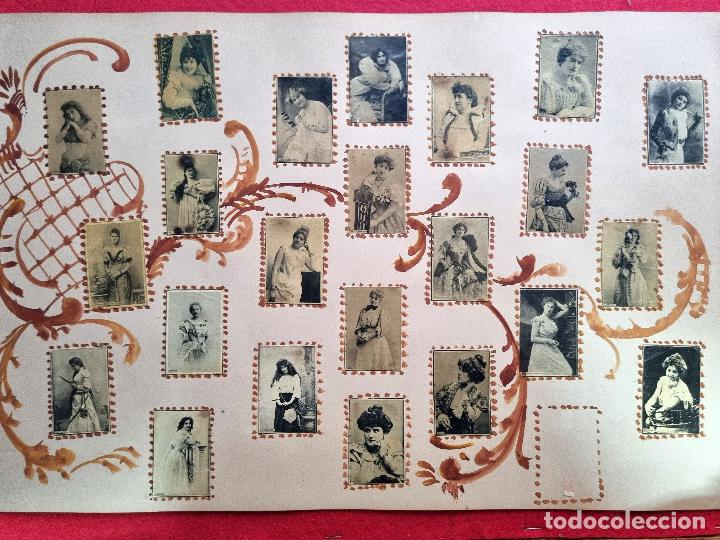 Collectionnisme Cartes &agrave; collectionner anciennes: LAMINA 23 CROMOS FOTOTIPIAS CAJAS DE CERILLAS SIGLO XIX MUJERES ARTISTAS CUPLETISTAS DE EPOCA AT 12