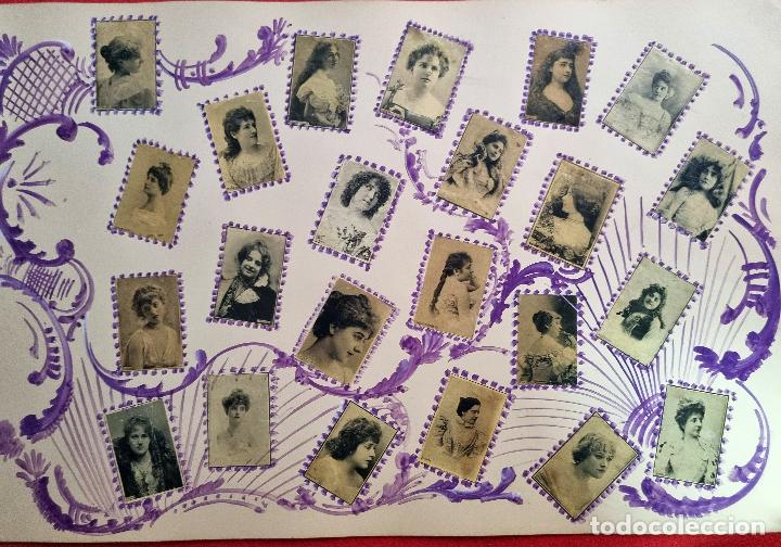 Collectionnisme Cartes &agrave; collectionner anciennes: LAMINA 23 CROMOS FOTOTIPIAS CAJAS DE CERILLAS SIGLO XIX MUJERES ARTISTAS CUPLETISTAS DE EPOCA AT 18