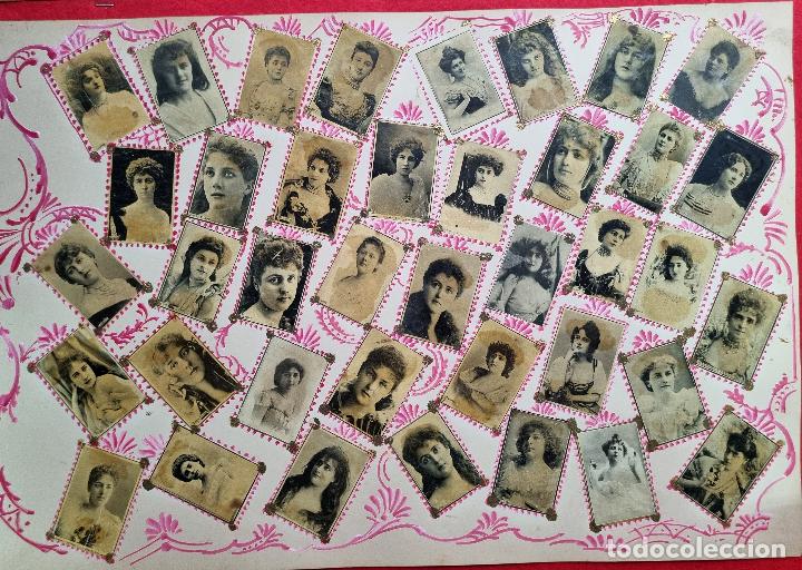 Collectionnisme Cartes &agrave; collectionner anciennes: LAMINA 39 CROMOS FOTOTIPIAS CAJAS DE CERILLAS SIGLO XIX MUJERES ARTISTAS CUPLETISTAS DE EPOCA AT 30