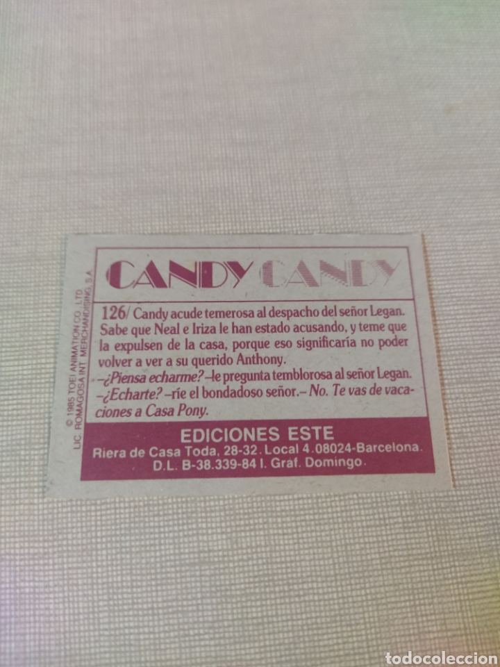 Coleccionismo cromos antiguos: Cromo CANDY CANDY EDICIONES ESTE SIN PEGAR N&deg;126 - Foto 2