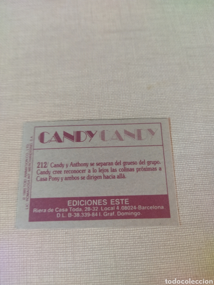 Coleccionismo cromos antiguos: Cromo CANDY CANDY EDICIONES ESTE SIN PEGAR N&deg;212 - Foto 2