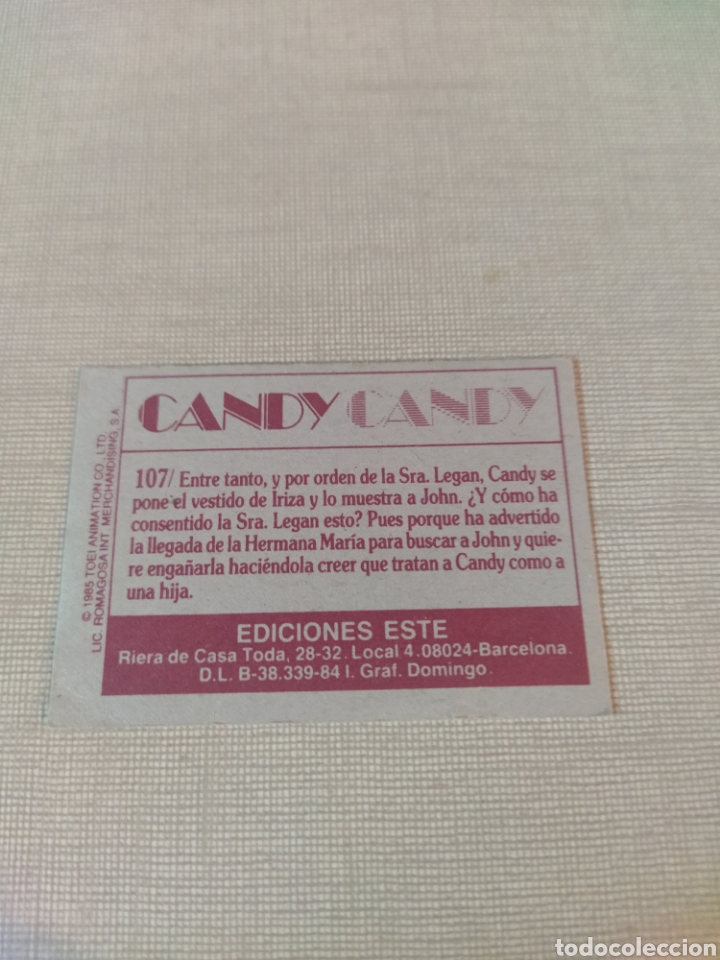 Coleccionismo cromos antiguos: Cromo CANDY CANDY EDICIONES ESTE SIN PEGAR N&deg;107 - Foto 2