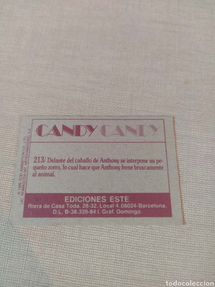 Coleccionismo cromos antiguos: Cromo CANDY CANDY EDICIONES ESTE SIN PEGAR N&deg;213 - Foto 2
