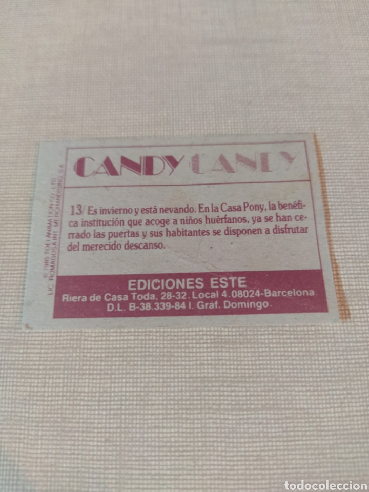 Coleccionismo cromos antiguos: Cromo CANDY CANDY EDICIONES ESTE SIN PEGAR N&deg;13 - Foto 2