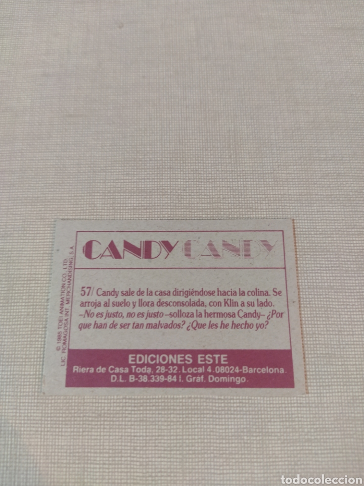 Coleccionismo cromos antiguos: Cromo CANDY CANDY EDICIONES ESTE SIN PEGAR N&deg;57 - Foto 2
