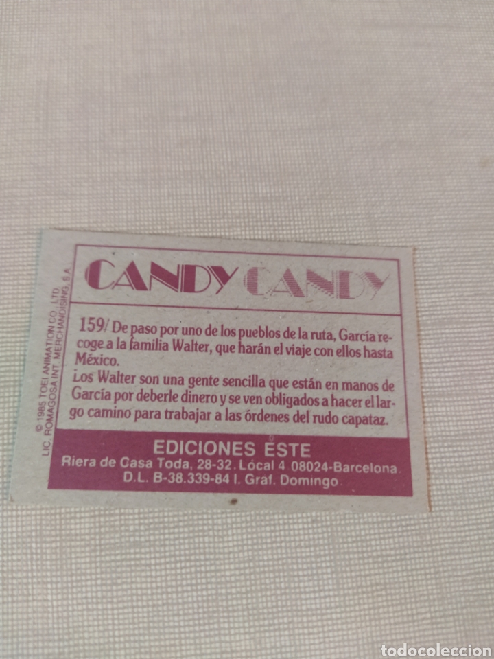 Coleccionismo cromos antiguos: Cromo CANDY CANDY EDICIONES ESTE SIN PEGAR N&deg;159 - Foto 2