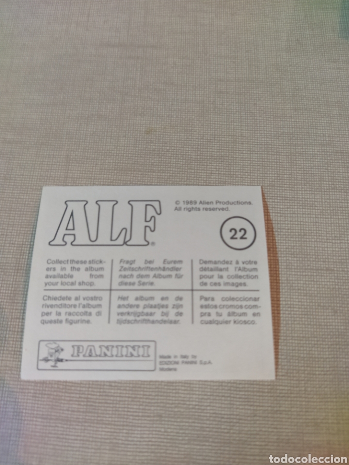 Coleccionismo cromos antiguos: Cromo ALF PANINI 1989 N&deg;22 - Foto 2