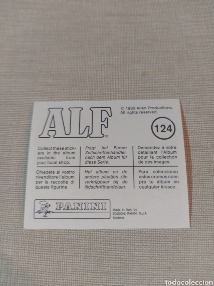 Coleccionismo cromos antiguos: Cromo ALF PANINI 1989 N&deg;124 - Foto 2