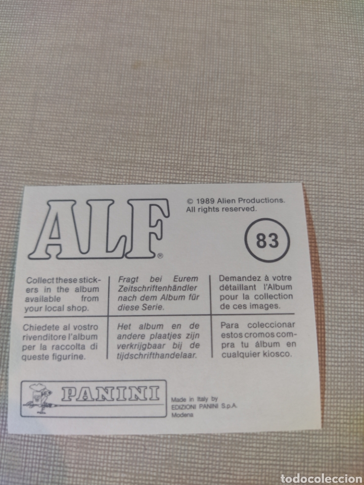 Coleccionismo cromos antiguos: Cromo ALF PANINI 1980 N&deg;83 - Foto 2