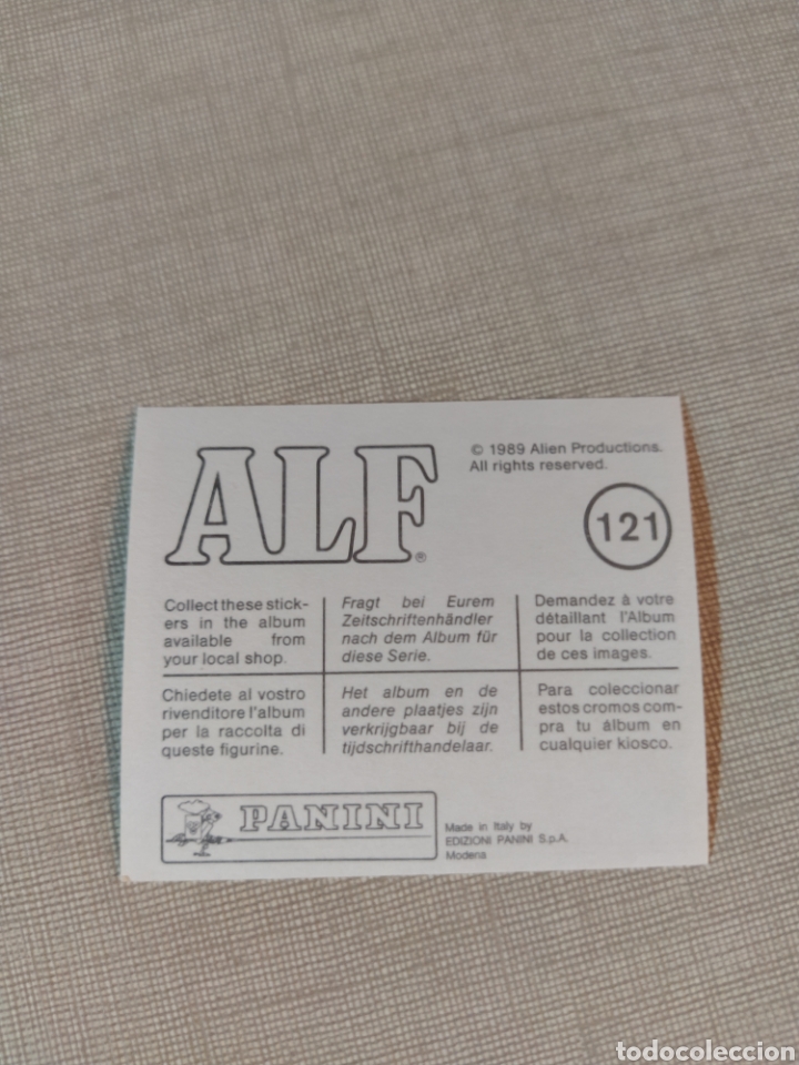 Coleccionismo cromos antiguos: Cromo ALF PANINI 1989 N&deg;121 - Foto 2