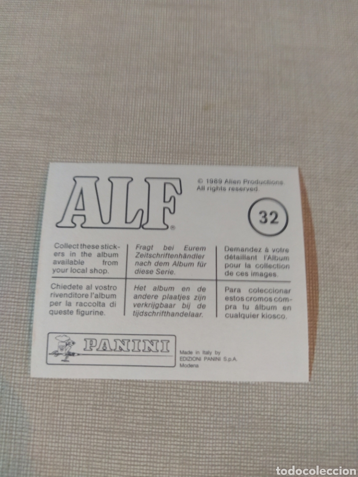 Coleccionismo cromos antiguos: Cromo ALF PANINI 1989 N&deg;32 - Foto 2