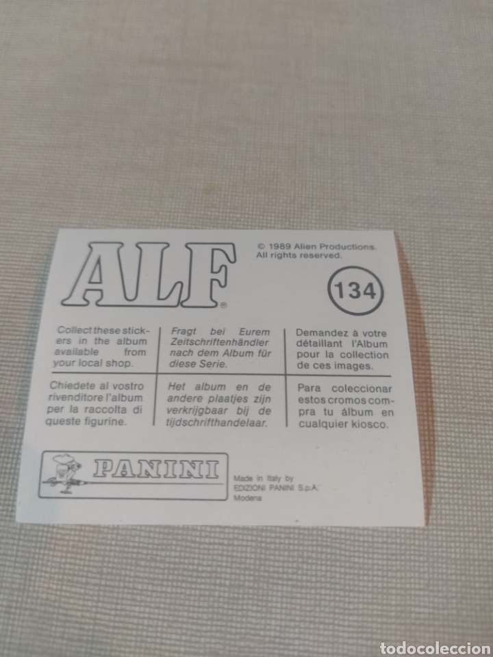 Coleccionismo cromos antiguos: Cromo ALF PANINI 1989 N&deg;134 - Foto 2