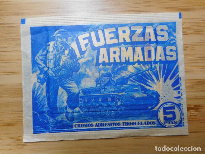 Coleccionismo Cromos antiguos: ANTIGUO SOBRE CON CROMOS.FUERZAS ARMADAS EDITORIAL MAGA VALENCIA 1981