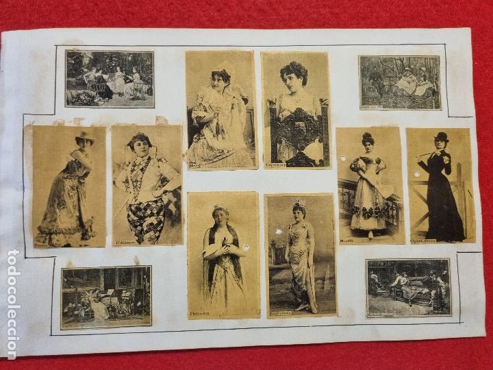 Collectable Antique Stickers: HOJA CON 12 CROMOS CUPLETISTAS CAJAS CERILLAS ANTIGUAS FOTOTIPIAS SIGLO XIX ORIGINALES RS47