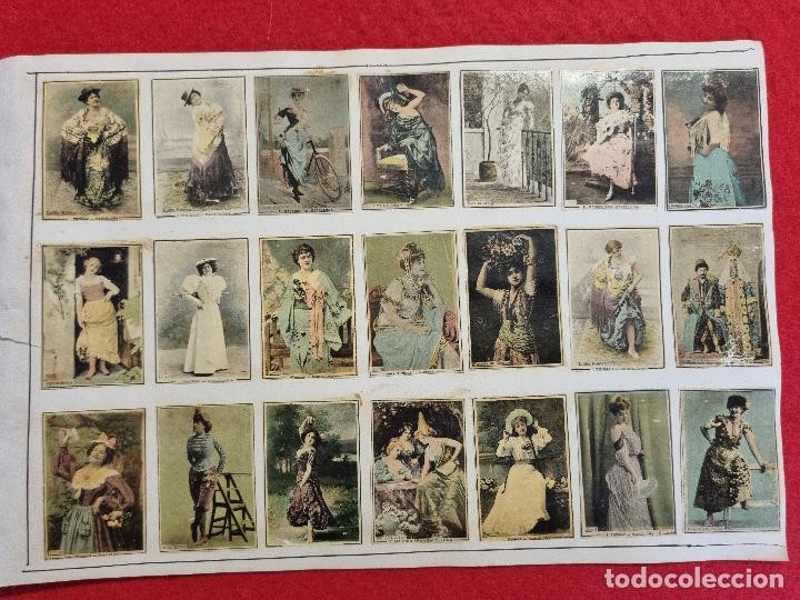 Collectable Antique Stickers: HOJA CON 21 CROMOS CUPLETISTAS CAJAS CERILLAS ANTIGUAS FOTOTIPIAS SIGLO XIX ORIGINALES RS51