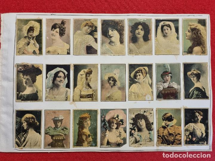 Collectable Antique Stickers: HOJA CON 21 CROMOS CUPLETISTAS CAJAS CERILLAS ANTIGUAS FOTOTIPIAS SIGLO XIX ORIGINALES RS53