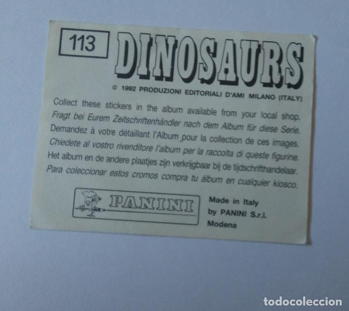 Coleccionismo cromos antiguos: cromo panini dinosaurs 113 1992 - Foto 2