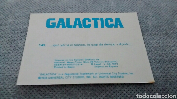 Coleccionismo cromos antiguos: GALACTICA, MAGA, CROMO 149 (A1) - Foto 2