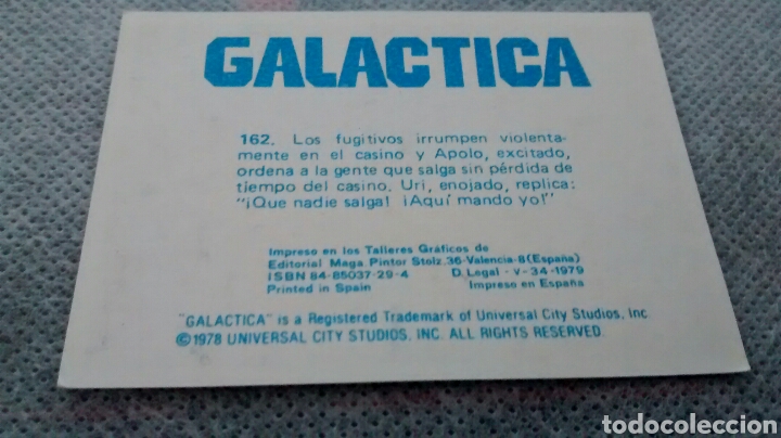 Coleccionismo cromos antiguos: GALACTICA, MAGA, CROMO 162 (A1) - Foto 2