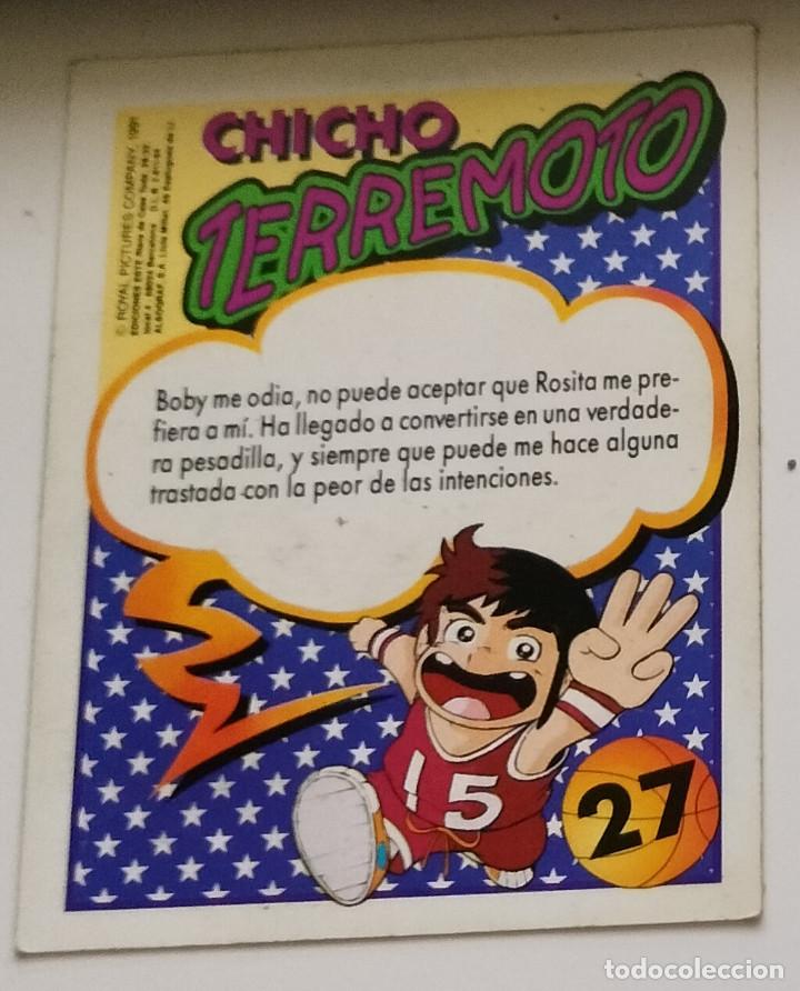 Coleccionismo cromos antiguos: CHICHO TERREMOTO N&ordm; 27 BOBY EDICIONES ESTE 1991 - Foto 2