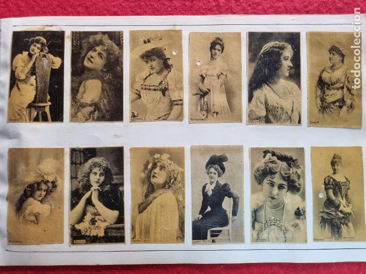 Coleccionismo cromos antiguos: HOJA CON 10 CROMOS CAJAS CERILLAS ANTIGUAS FOTOTIPIAS CUPLETISTAS SIGLO XIX ORIGINALES RS101