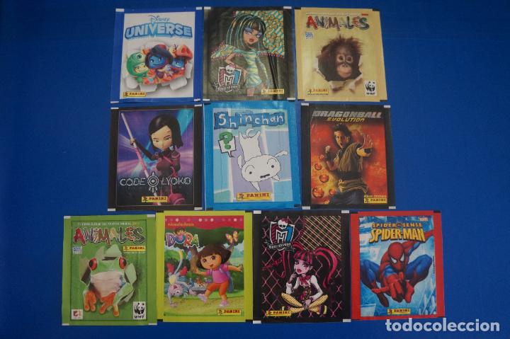 Coleccionismo cromos antiguos: LOTE DE 10 SOBRES PANINI VACIOS DE DISNEY UNIVERSE MONSTER HIGH ANIMALES 2013 CODIGO LYOKO LOTE 4