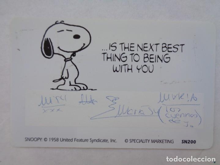 Coleccionismo cromos antiguos: TRAJETA - CROMO DE SNOOPY . PLASTICO - Foto 2