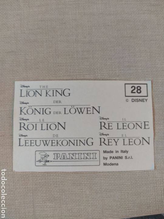 Coleccionismo cromos antiguos: Cromo El rey le&oacute;n PANINI Disney N&deg;28 - Foto 2