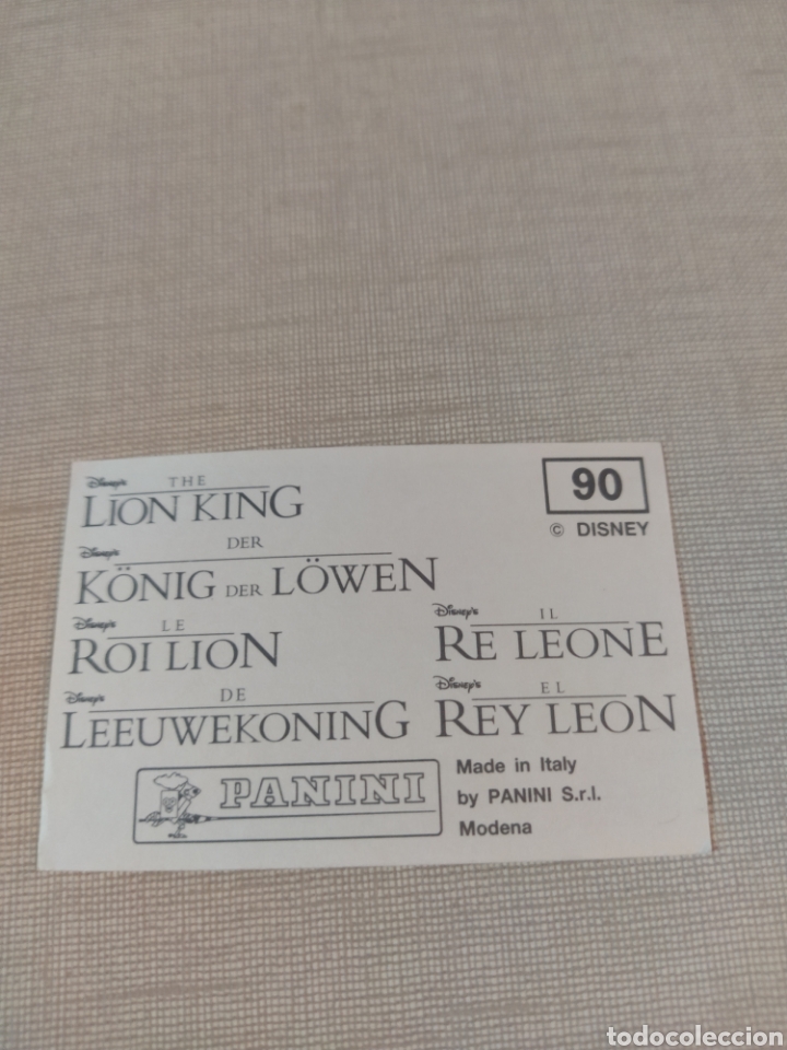 Coleccionismo cromos antiguos: Cromo El rey le&oacute;n PANINI Disney N&deg;90 - Foto 2