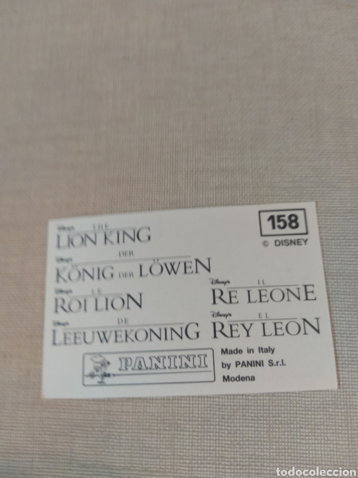 Coleccionismo cromos antiguos: Cromo El rey le&oacute;n PANINI Disney N&deg;158 - Foto 2