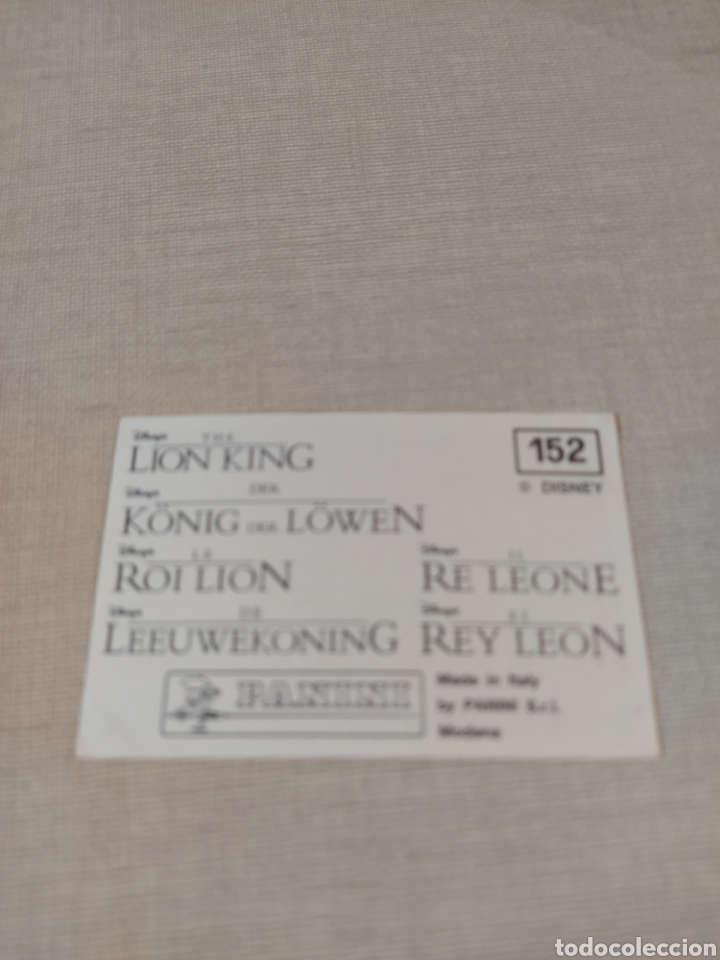 Coleccionismo cromos antiguos: Cromo El rey le&oacute;n PANINI Disney N&deg;152 - Foto 2